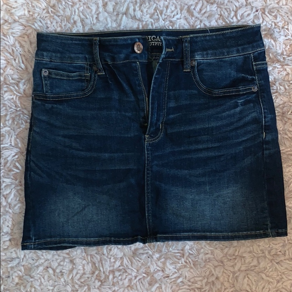 American Eagle high waisted festival denim skirt